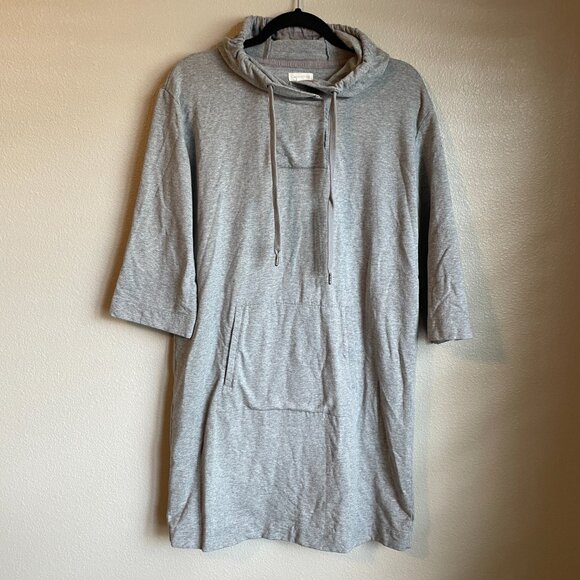 Garnet Hill Trainer Hooded Dress Gray Size Small Casual Athleisure Relax Stretch - Picture 1 of 12